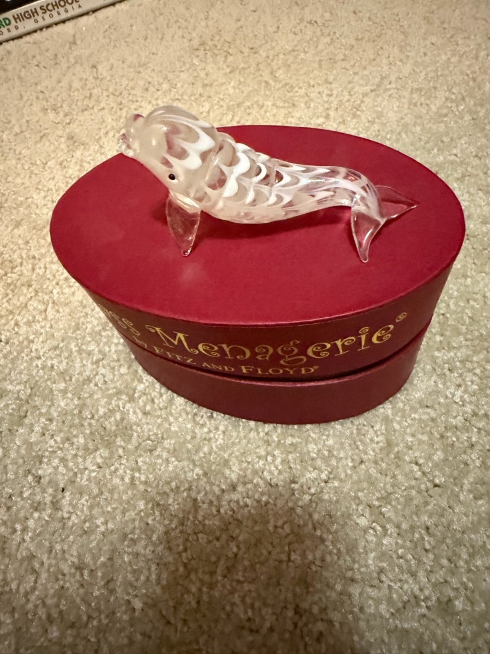 Fitz and Floyd Glass Beluga Whale - Picture 2 of 4